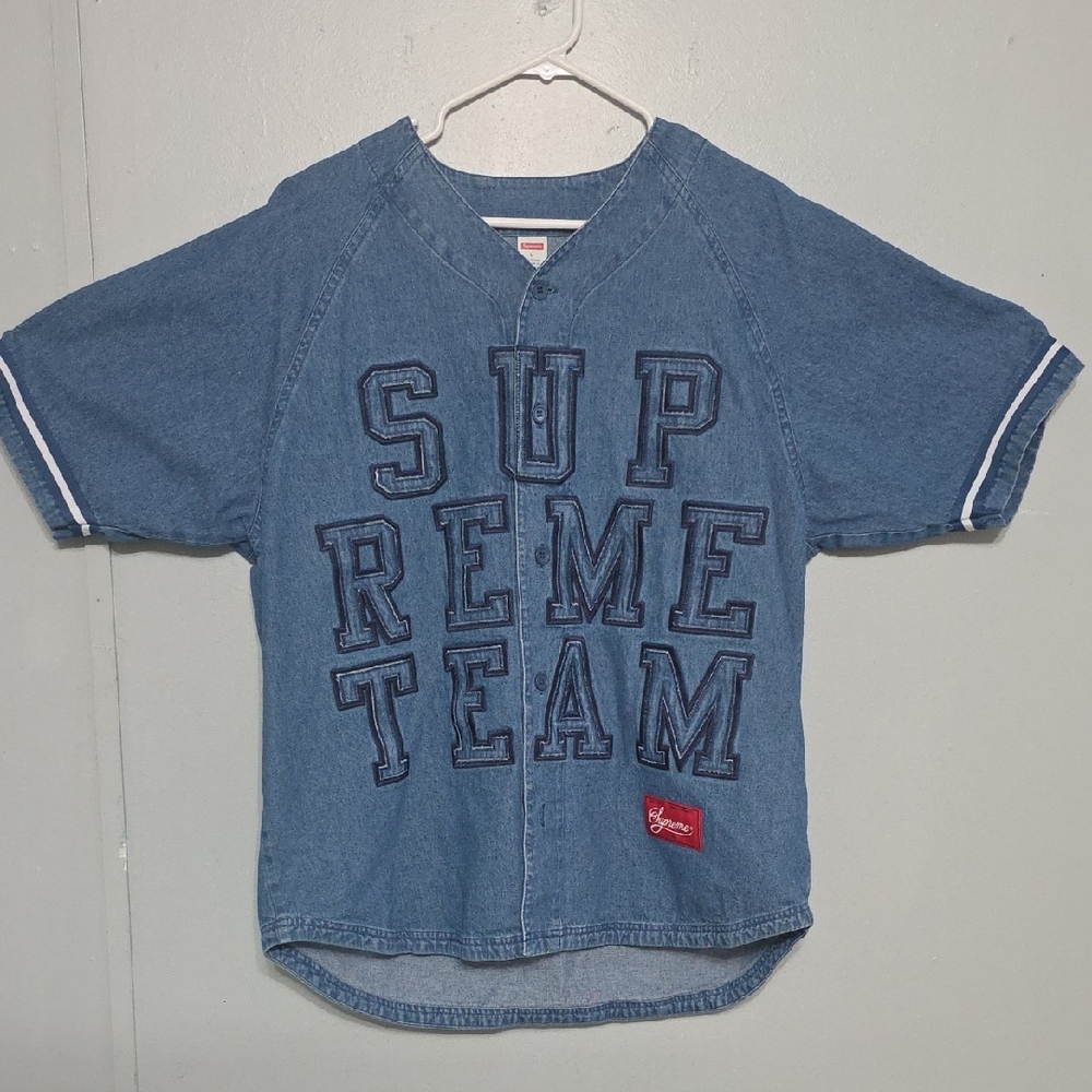 Supreme Baseball Denim Jersey FW22